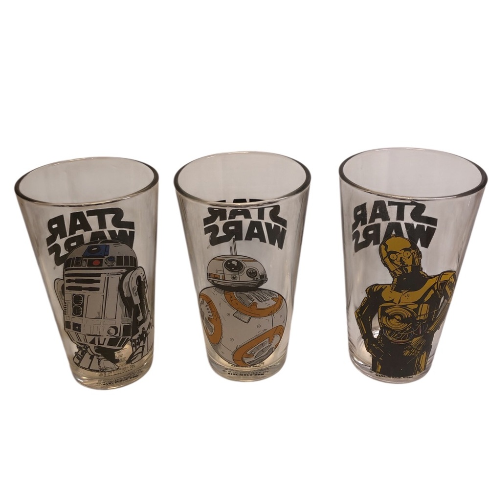 3 Star Wars Pint Glasses Licensed